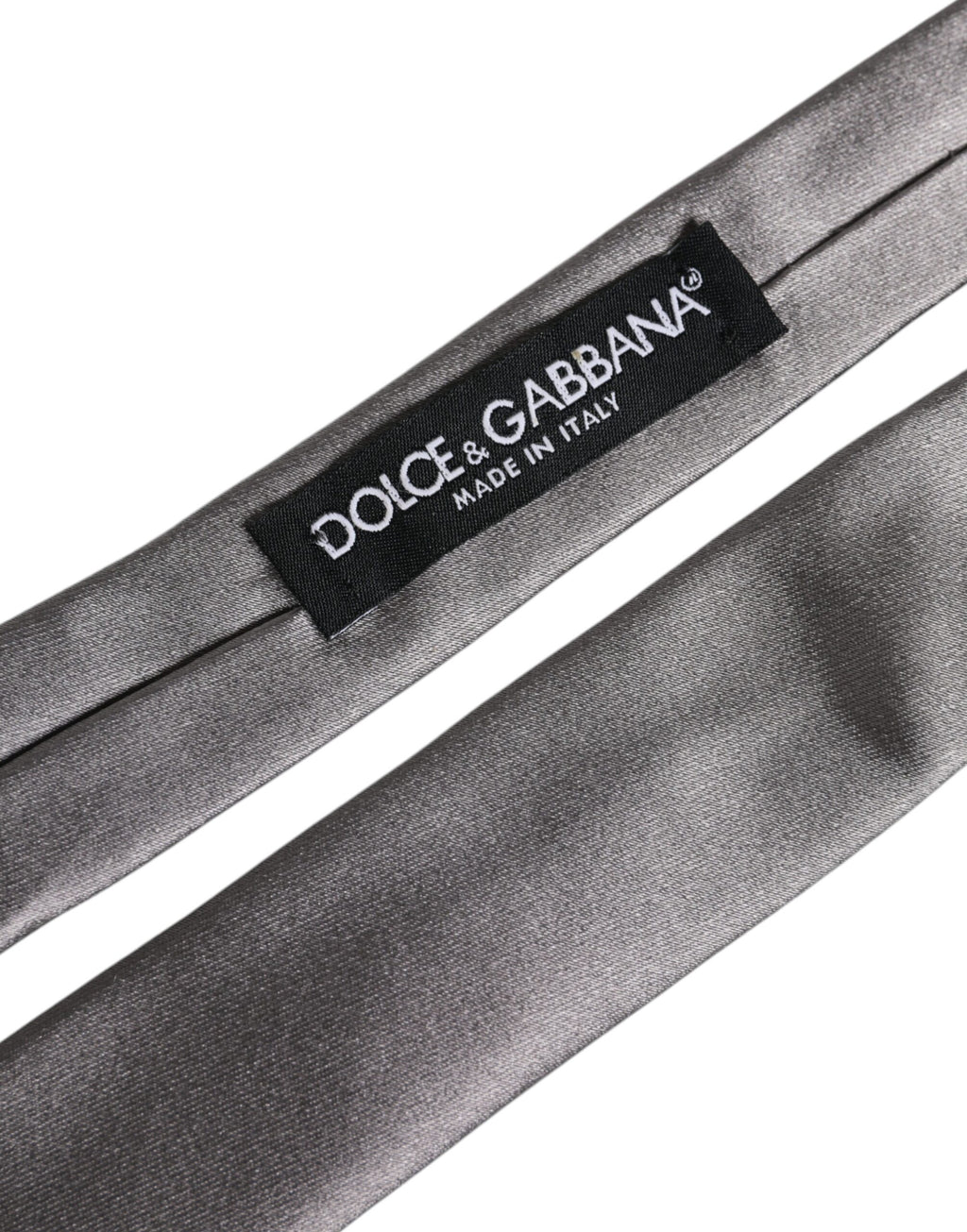 Dolce & Gabbana Silver Silk Tie Metallic Adjustable Tie