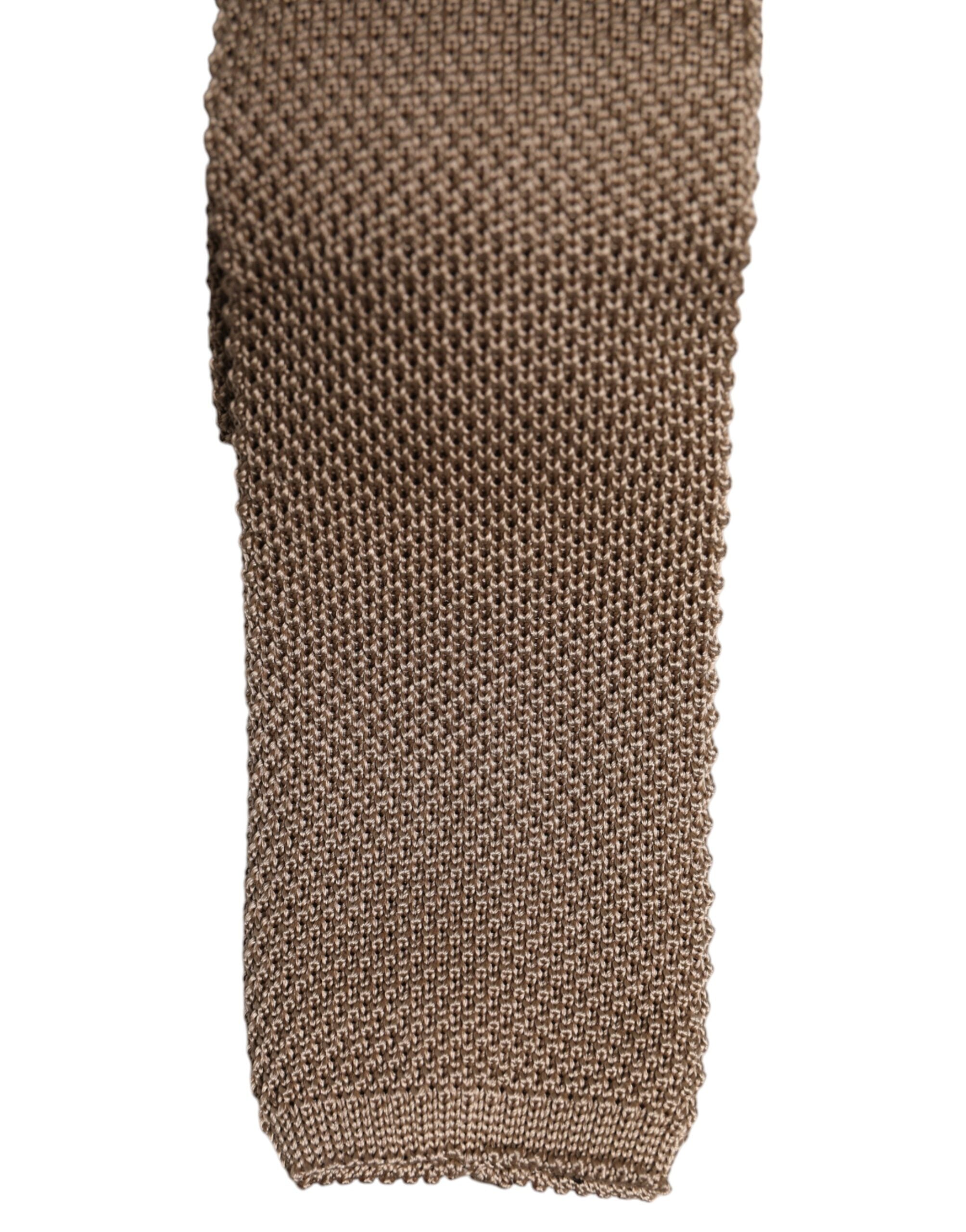 Dolce & Gabbana Brown Silk Tie Adjustable Necktie
