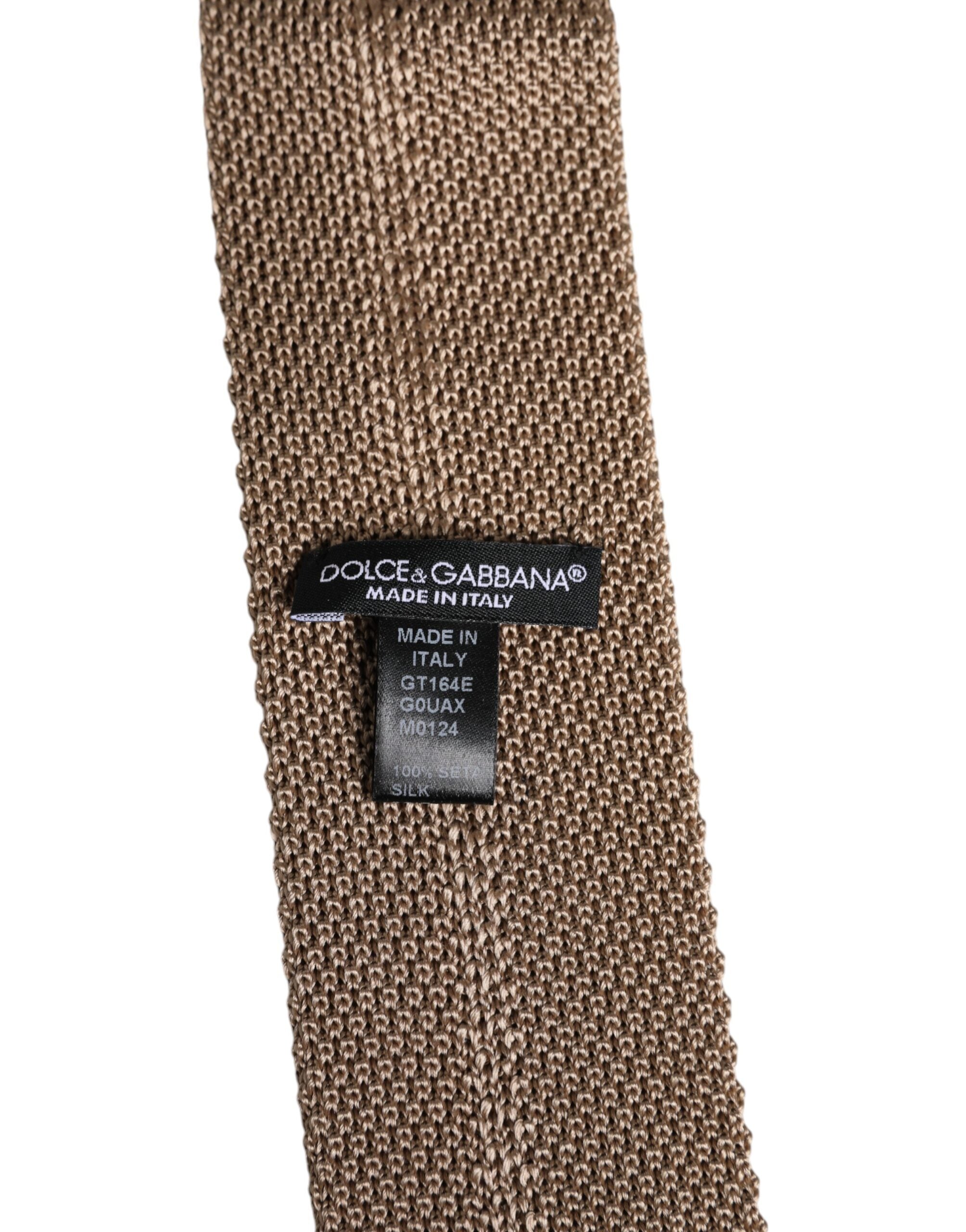 Dolce & Gabbana Brown Silk Tie Adjustable Necktie