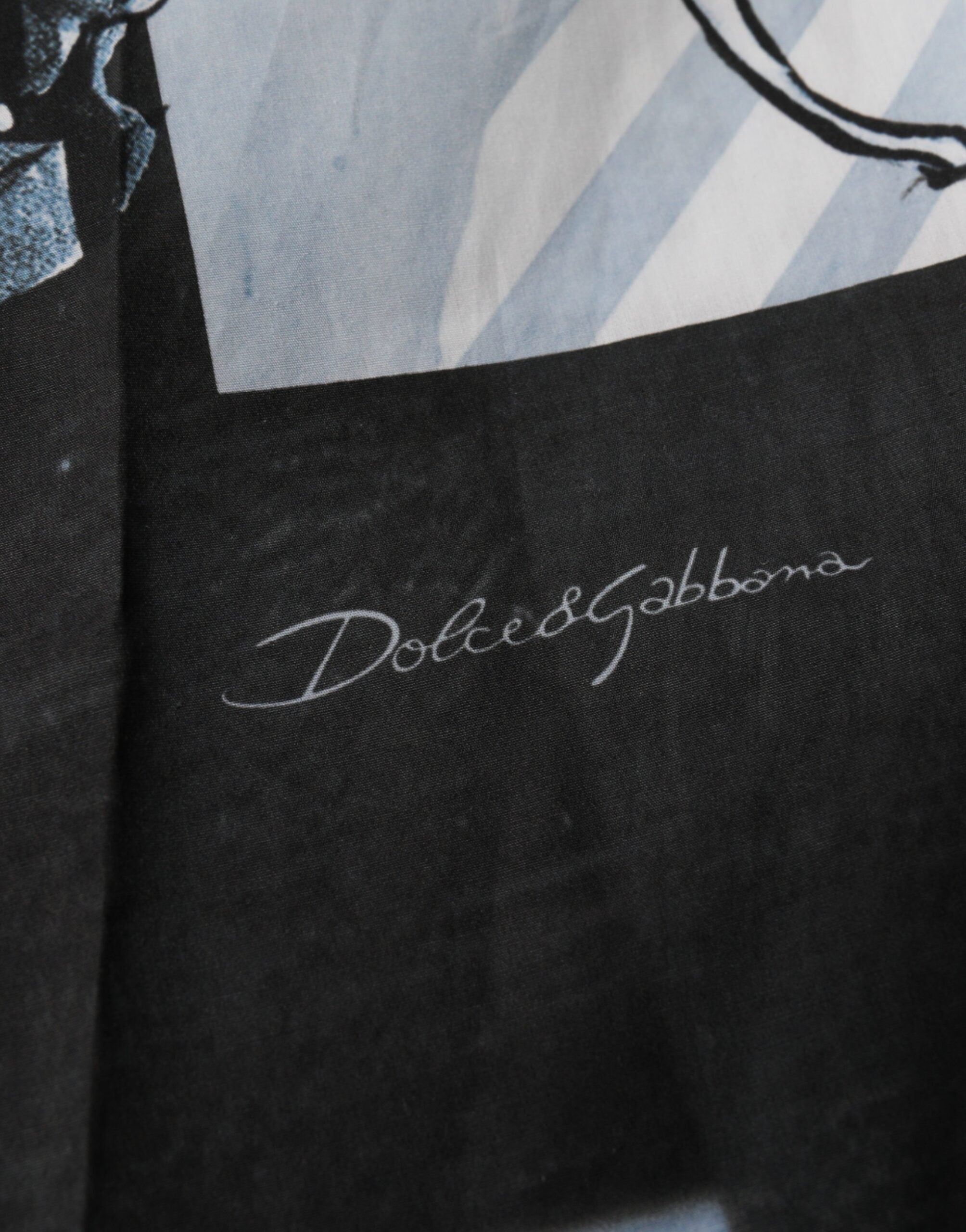 Dolce & Gabbana Blaue Statue Print Baumwolle Herren Shorts