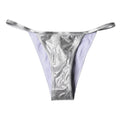 Dolce & Gabbana Silberne Polyester Strandbekleidung Bikiniunterteil Badebekleidung
