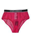 Dolce & Gabbana Fuchsia Tulle Nylon Mid-Rise Panty Underwear