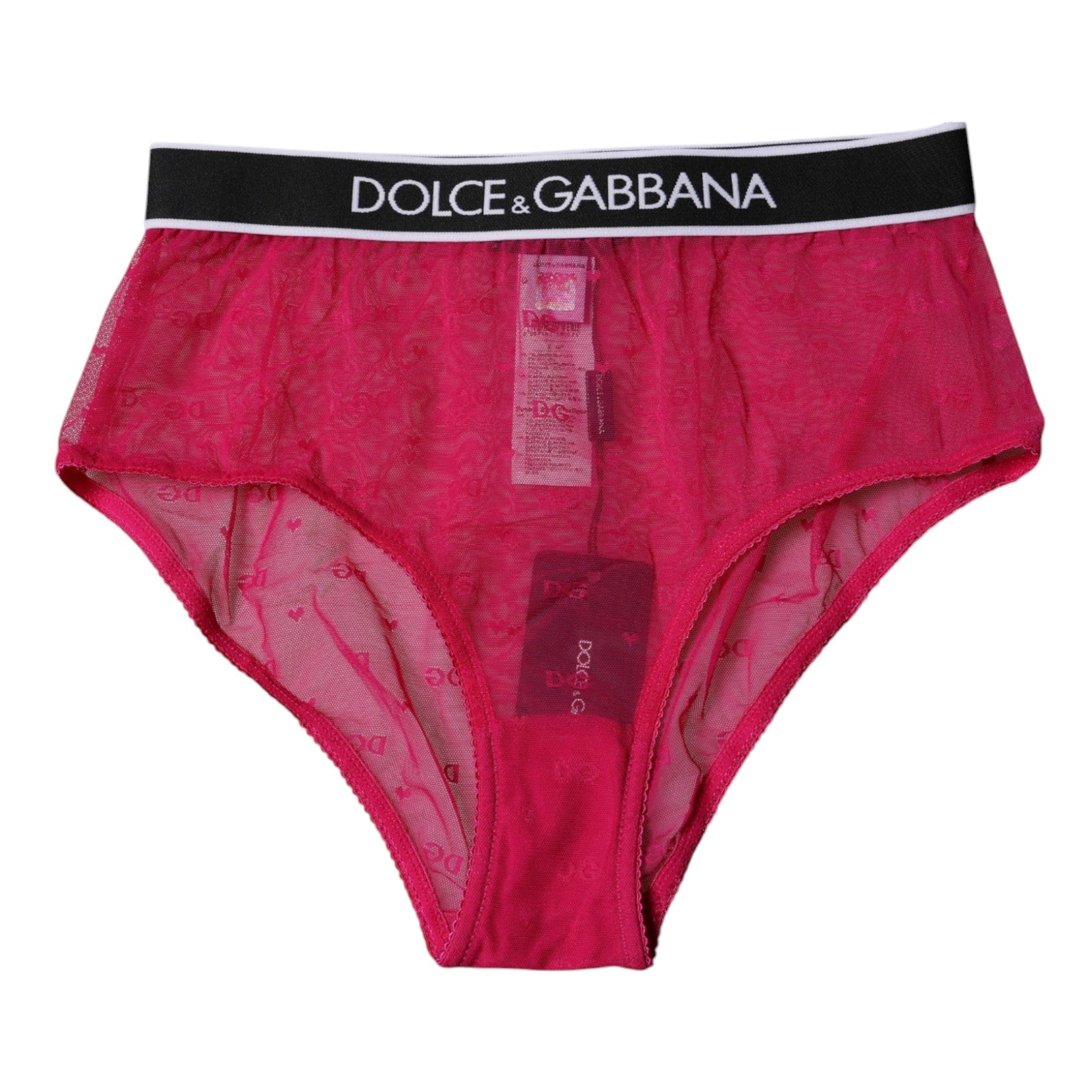 Dolce & Gabbana Fuchsia Tulle Nylon Mid-Rise Panty Underwear