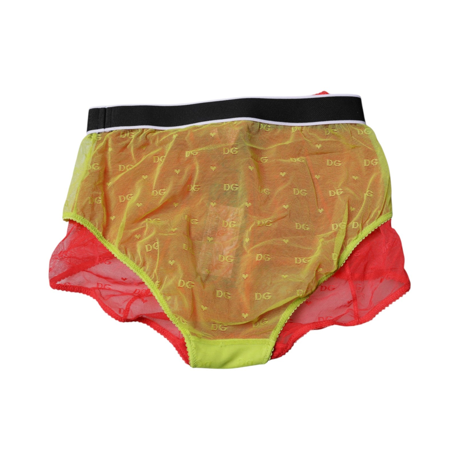 Dolce & Gabbana Rot Gelb Tüll Mid Taille Panty Unterwäsche