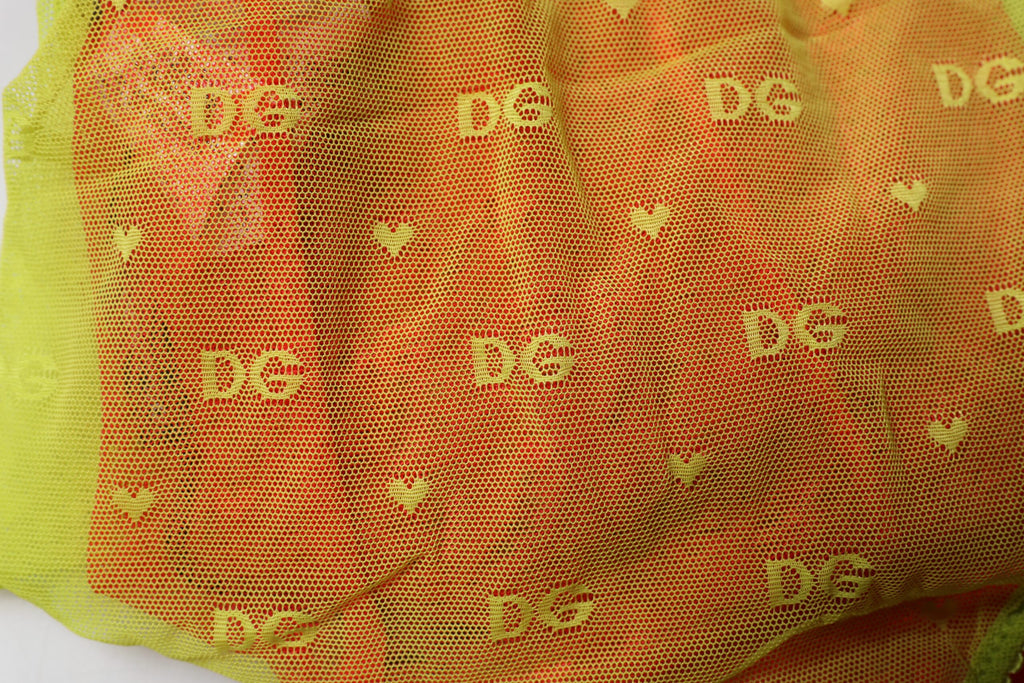 Dolce & Gabbana Rot Gelb Tüll Mid Taille Panty Unterwäsche