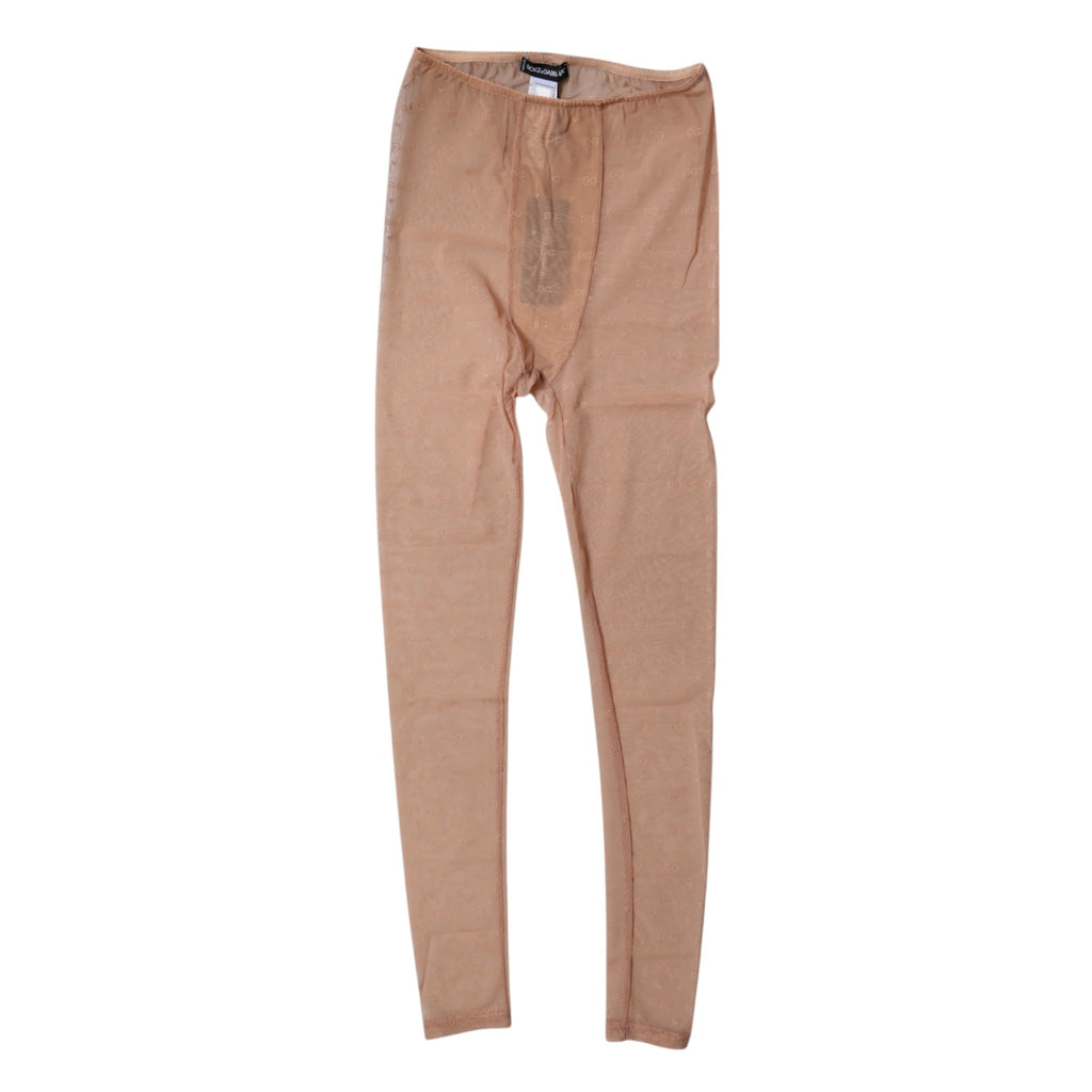 Dolce & Gabbana Nude Beige Logo Spitze Dessous Hose Unterwäsche