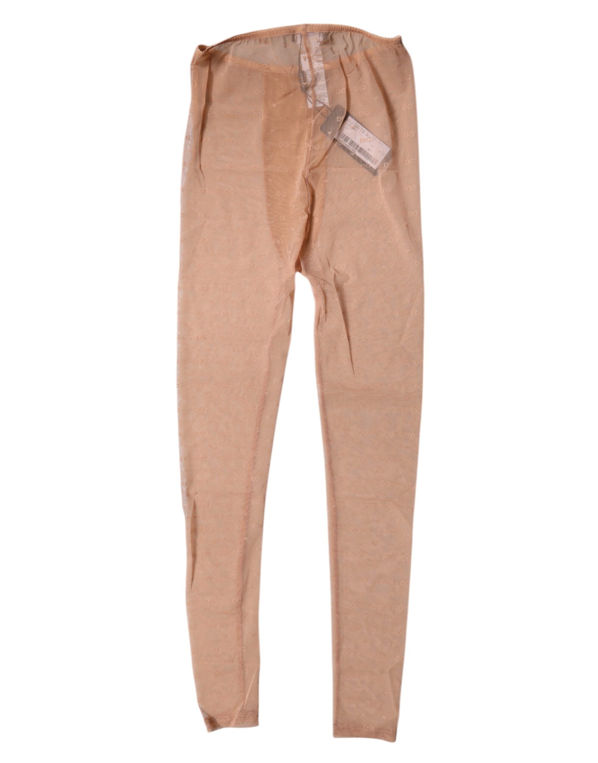 Dolce & Gabbana Nude Beige Logo Spitze Dessous Hose Unterwäsche