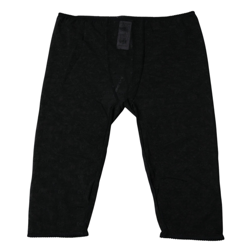 Dolce & Gabbana Schwarze Logo Spitze Dessous Gekürzte Enge Unterwäsche