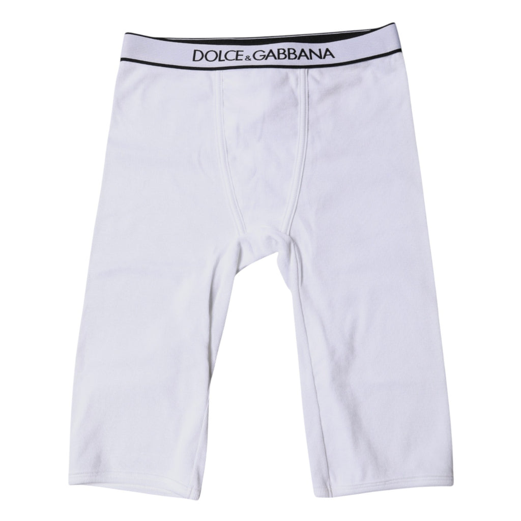 Dolce & Gabbana Weiße Logo-Baumwoll-Cropped-Strumpfhose Unterwäsche