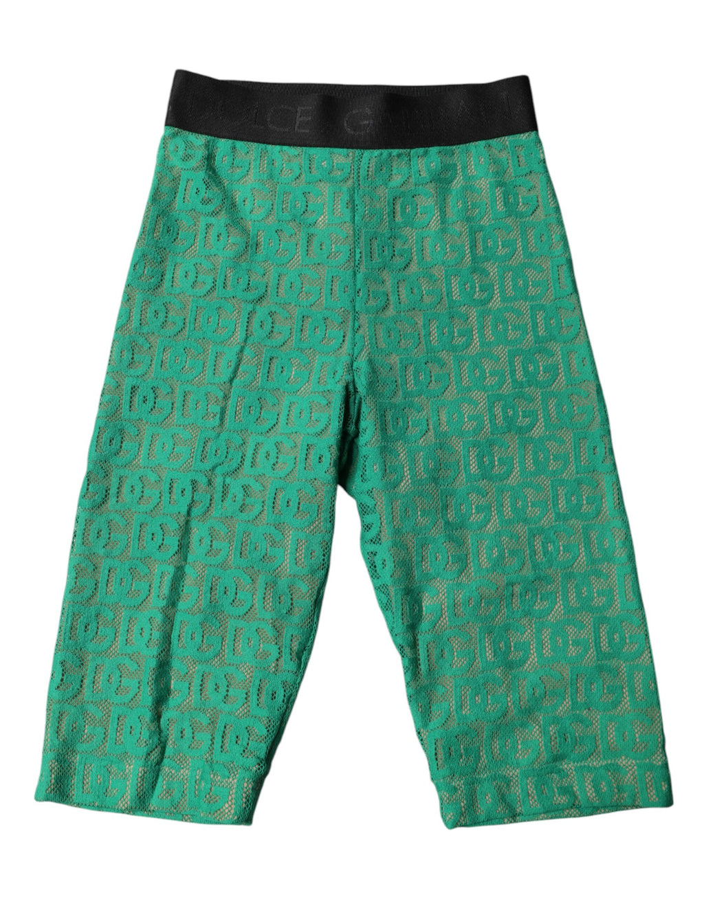 Dolce & Gabbana Grüne Logo-Monogramm-Kurzstrumpfhose Unterwäsche