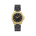 Guess Schwarze Lederkleid-Uhr