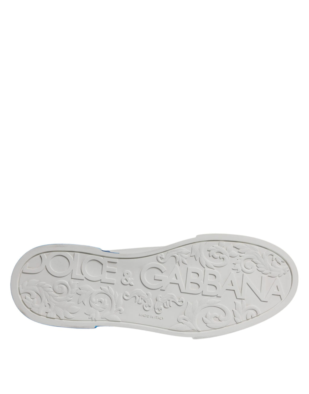 Dolce & Gabbana Weiß Blau Leder Logo Low Top Sneakers Schuhe