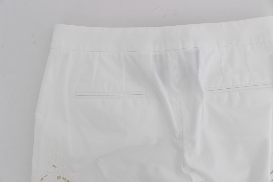Dolce & Gabbana Weißes Kleid mit Blumenausschnitt Sicily-Hose