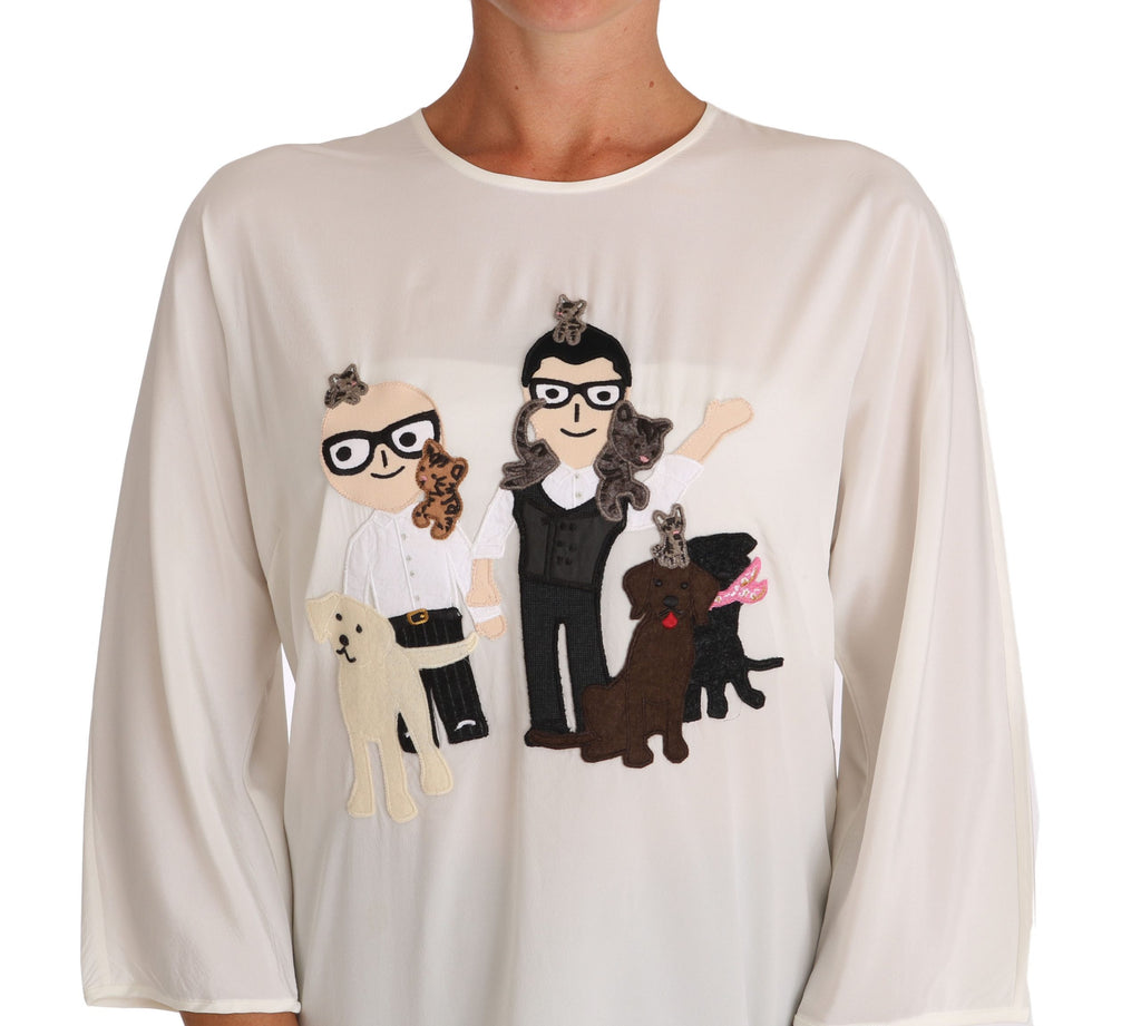 Dolce & Gabbana White Silk T-Shirt #dgfamily Blouse