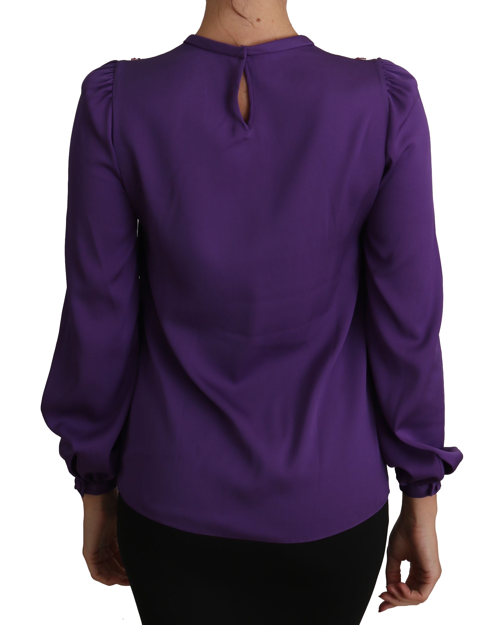 Dolce & Gabbana Purple Blouse Prince Fairytale Embellished Top