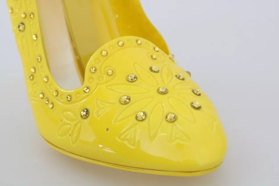 Dolce & Gabbana Yellow Crystal Heels CINDERELLA Shoes