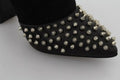 Philipp Plein Schwarz Wildleder Nieten Absätze Stiefeletten Schuhe