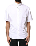 Dolce & Gabbana Men's White Cotton Polo Shirt with Button Placket