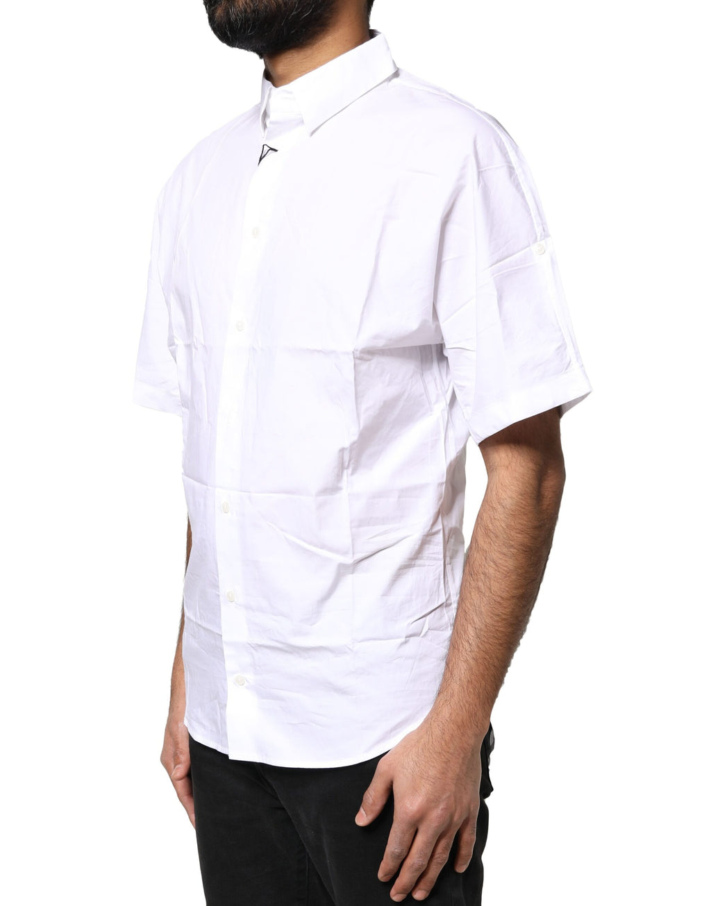 Dolce & Gabbana Men's White Cotton Polo Shirt with Button Placket