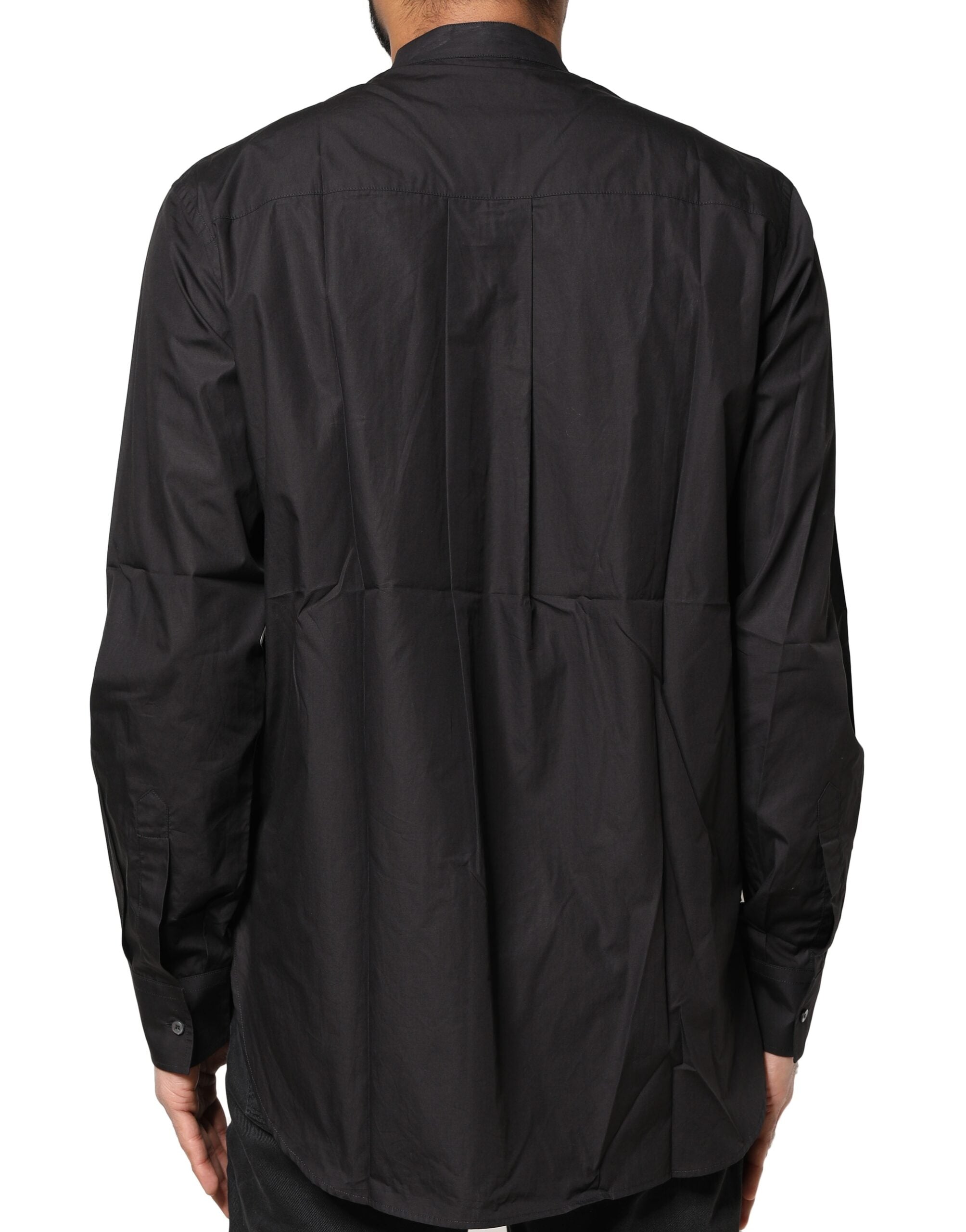 Dolce & Gabbana Men's Black Cotton Button-Down Shirt