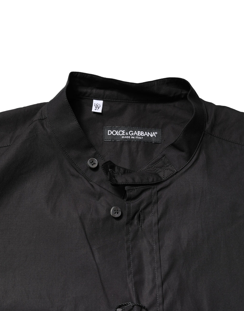 Dolce & Gabbana Men's Black Cotton Button-Down Shirt