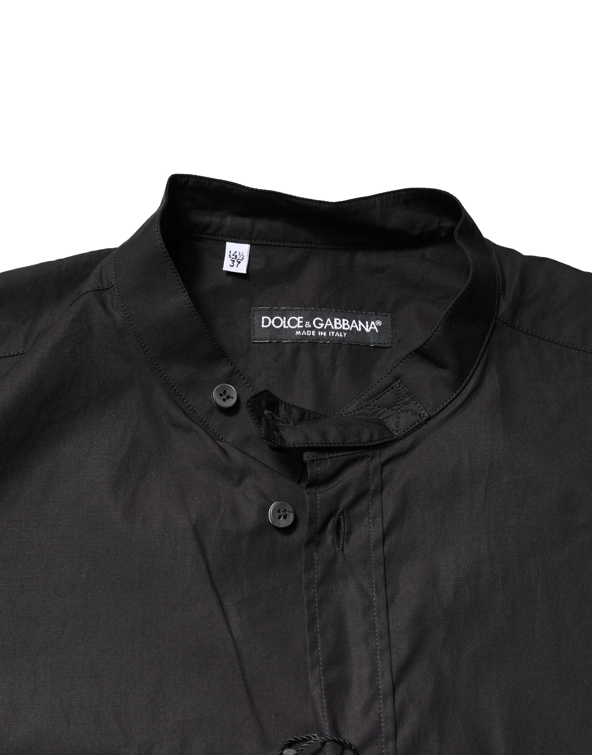 Dolce & Gabbana Men's Black Cotton Button-Down Shirt