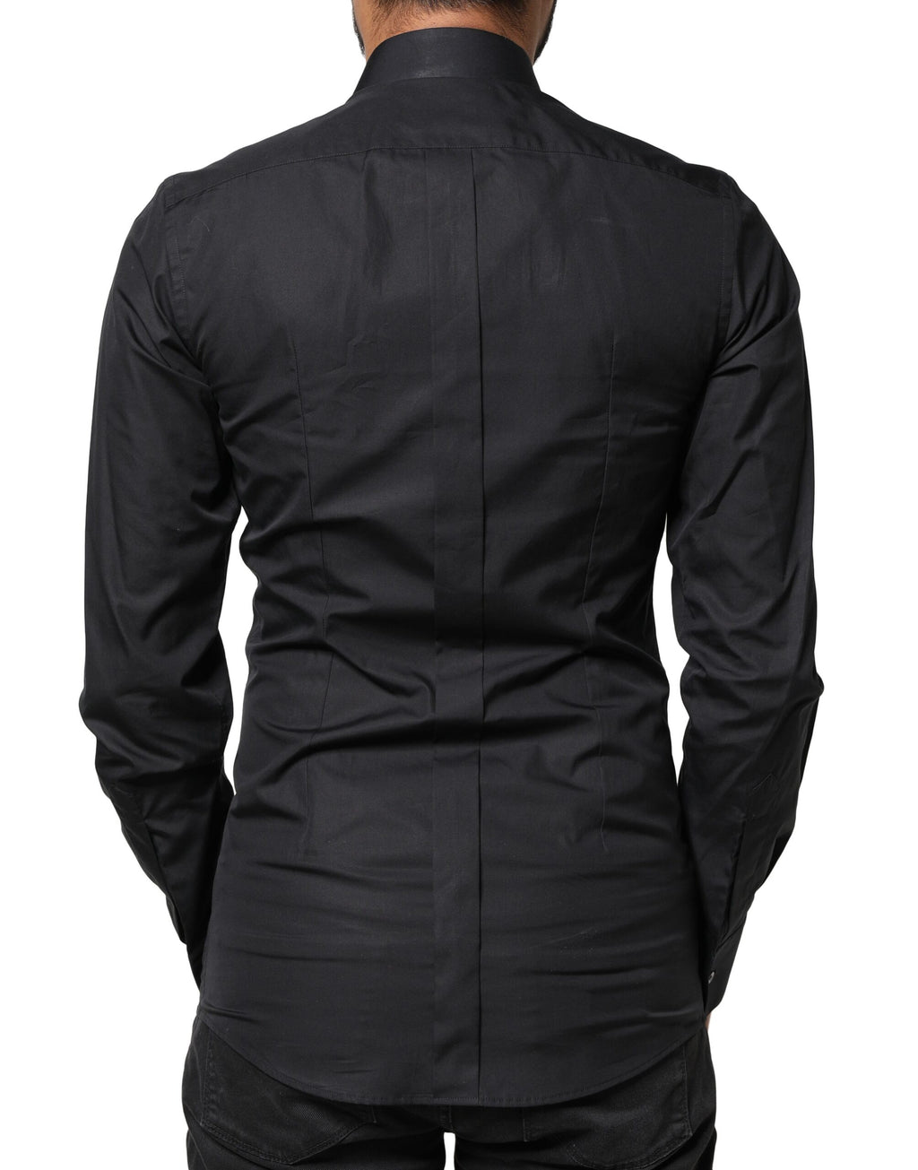 Dolce & Gabbana Black Love Embroidery Gold Formal Shirt