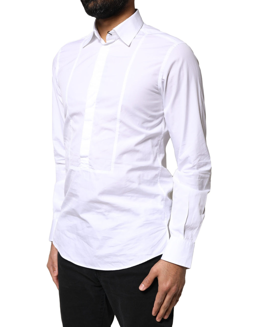 Dolce & Gabbana White Cotton Long-Sleeve Formal Shirt