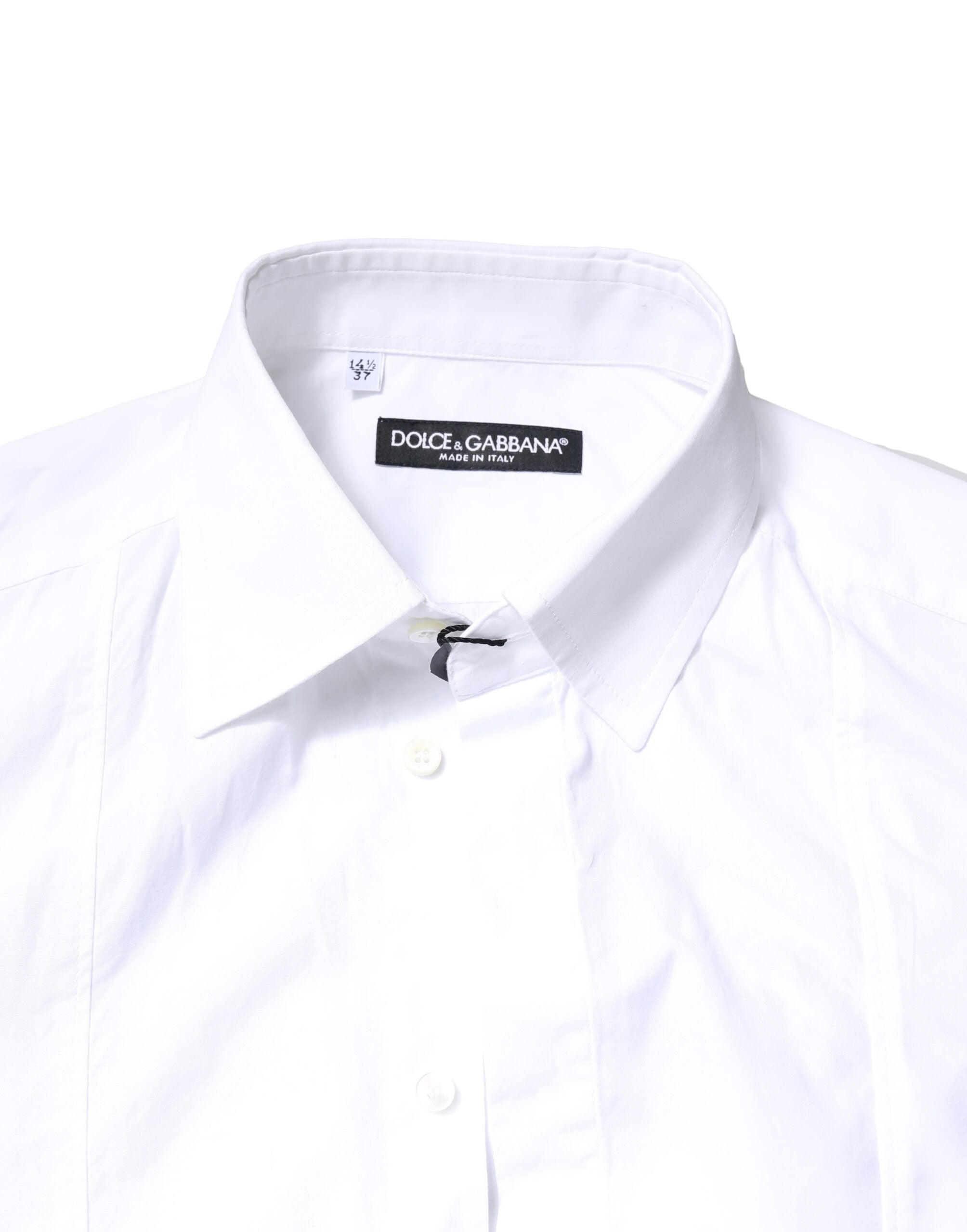 Dolce & Gabbana White Cotton Long-Sleeve Formal Shirt