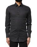 Dolce & Gabbana Men's Black GOLD Patterned Cotton Shirt