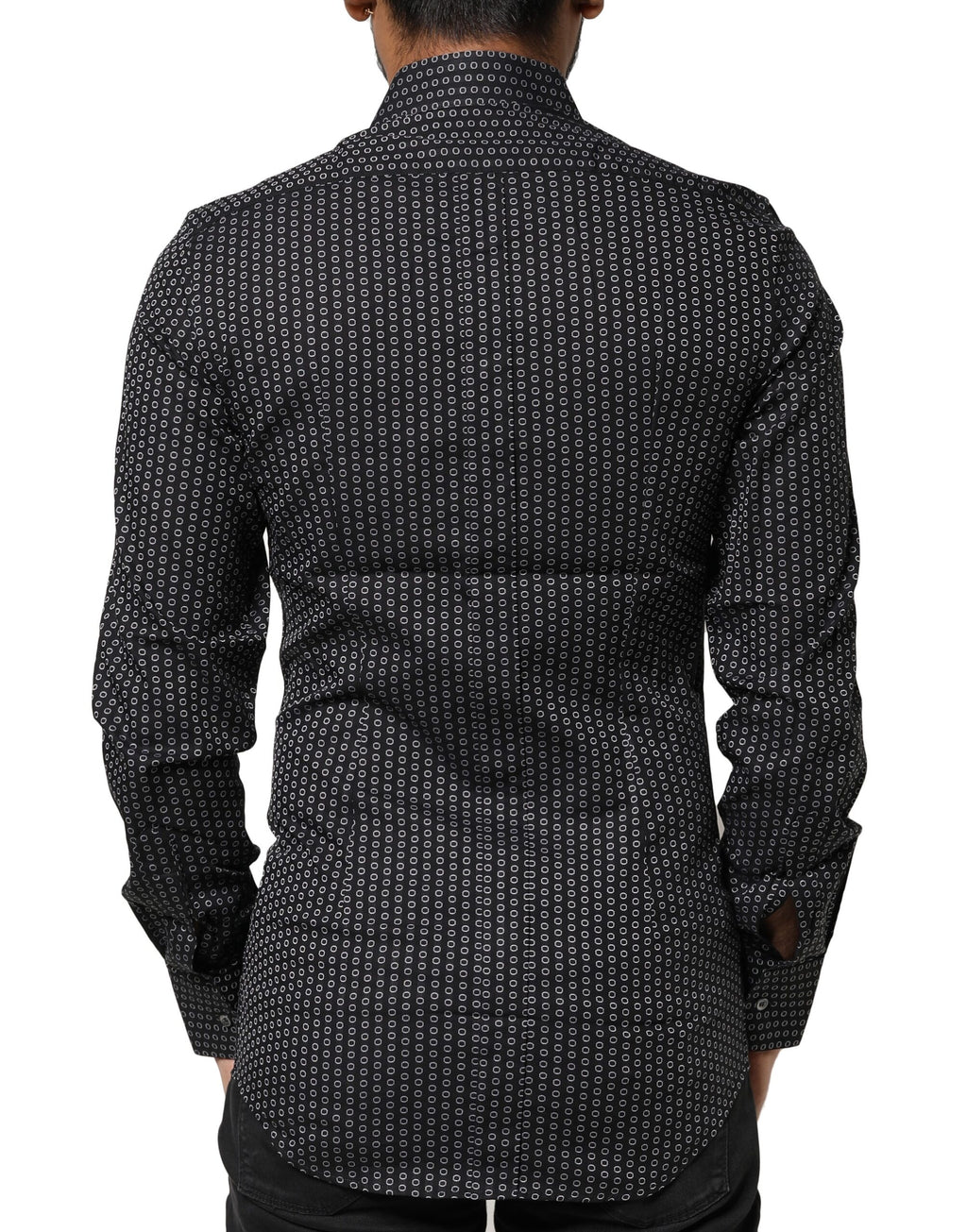 Dolce & Gabbana Men's Black GOLD Patterned Cotton Shirt
