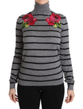 Dolce & Gabbana Grauer Rollkragenpullover aus Kaschmir und Seide