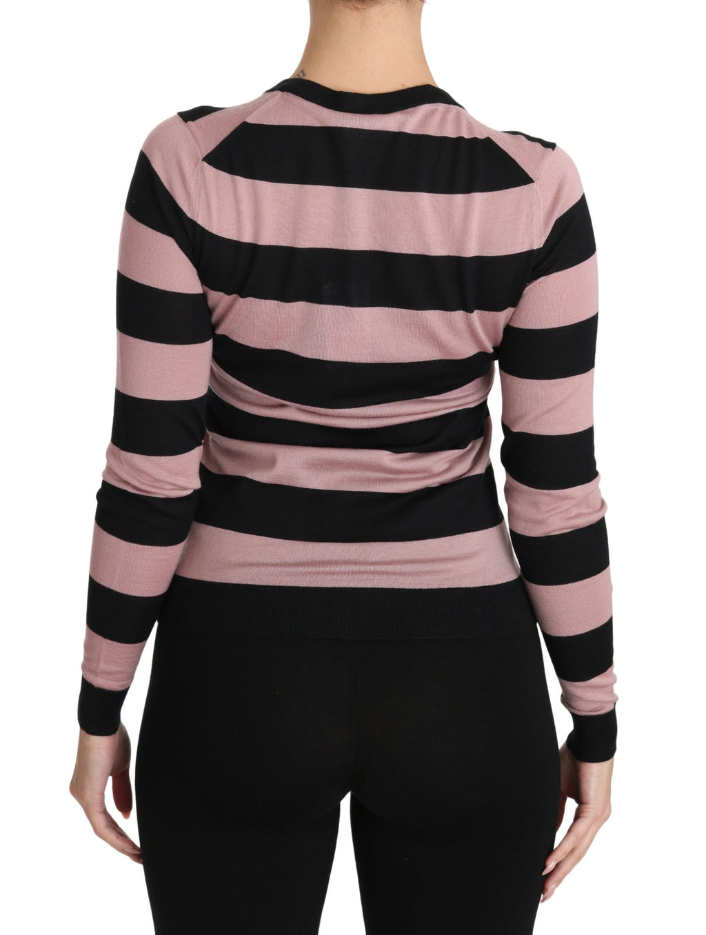 Dolce & Gabbana Pink Floral Cashmere Sweater