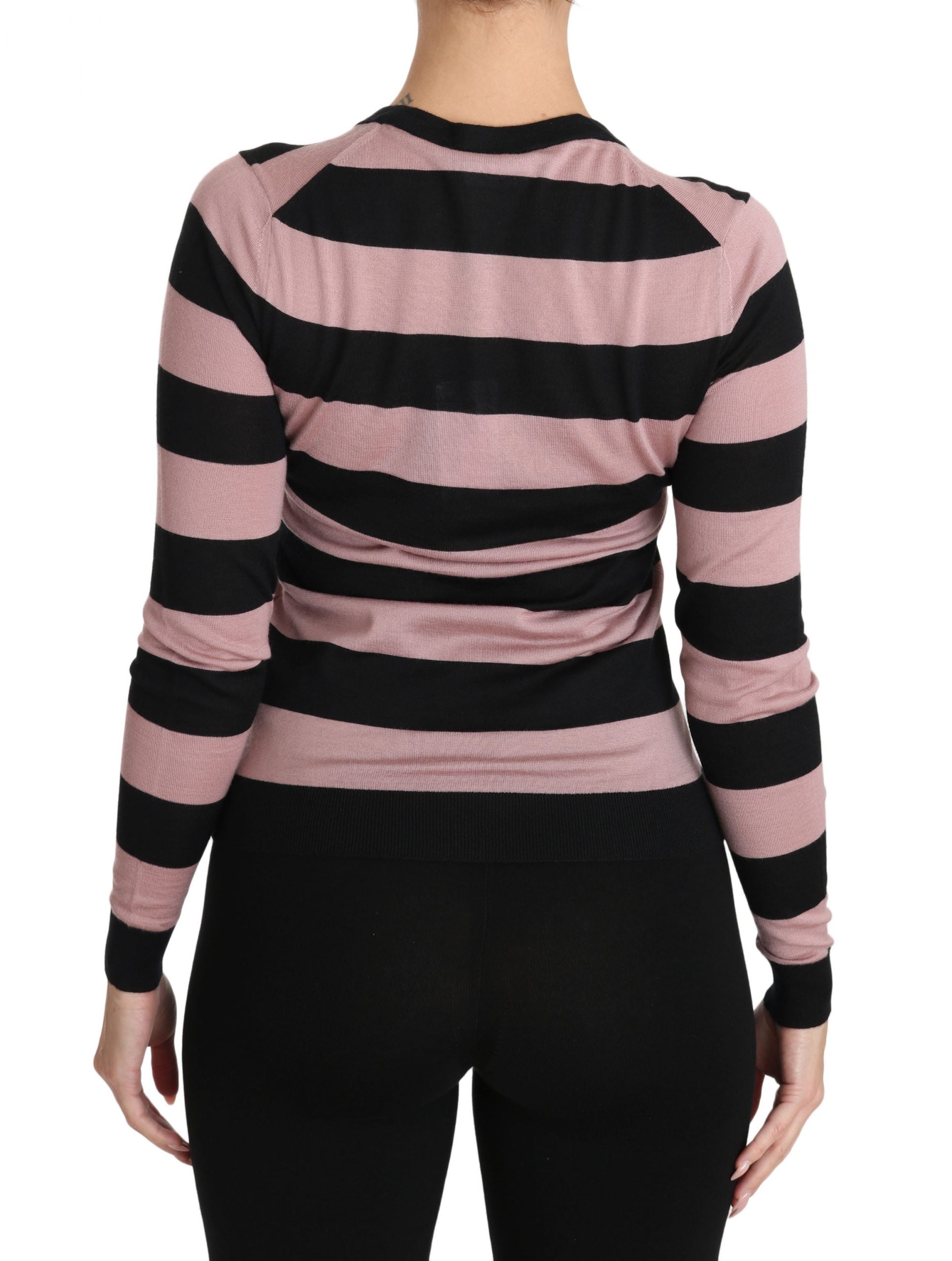 Dolce & Gabbana Pink Floral Cashmere Sweater