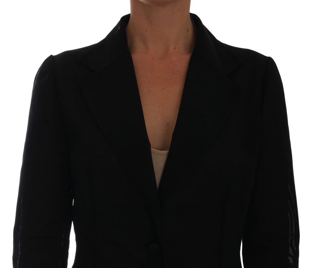 Dolce & Gabbana Black Nylon Mesh Blazer Jacket