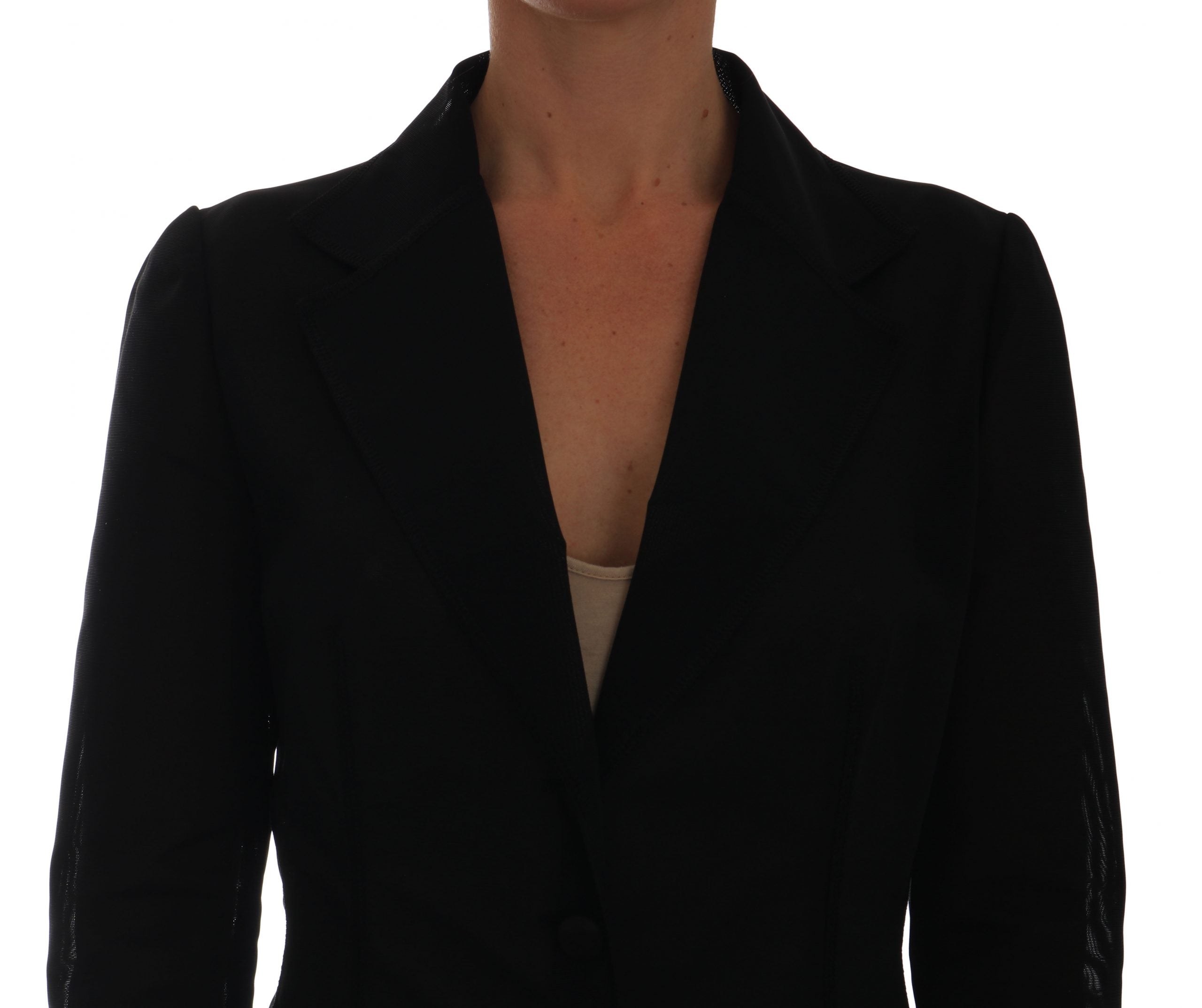 Dolce & Gabbana Black Nylon Mesh Blazer Jacket