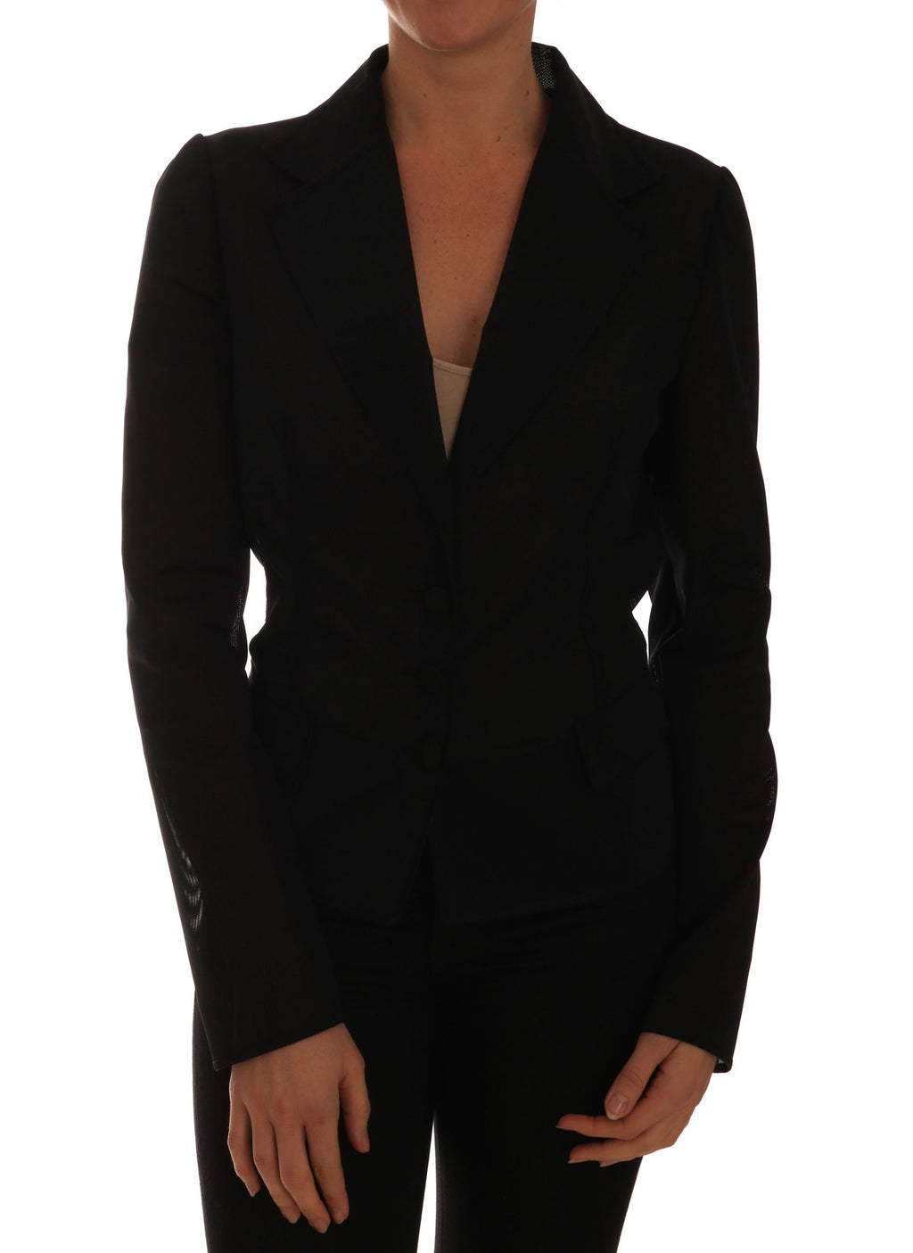 Dolce & Gabbana Black Nylon Mesh Blazer Jacket