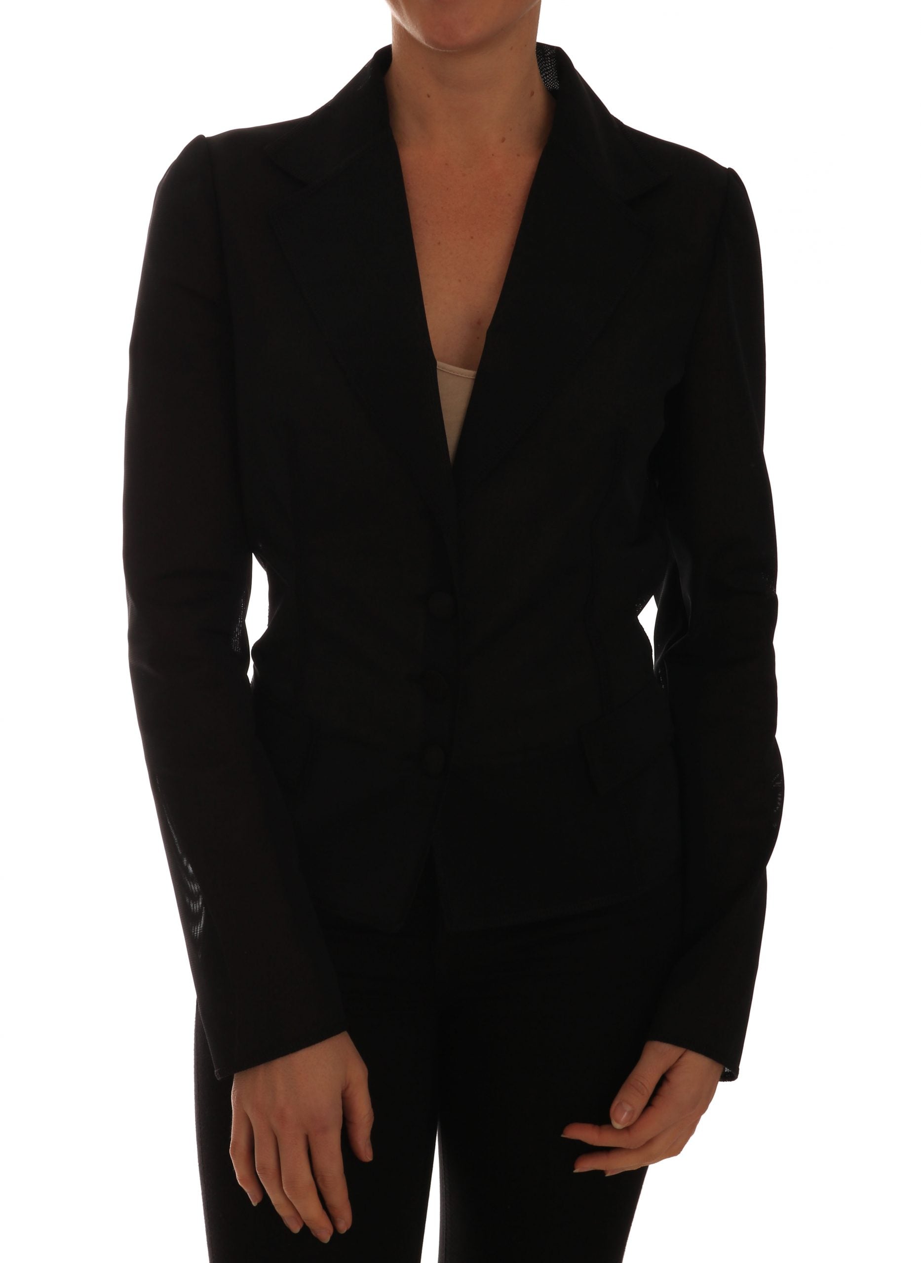 Dolce & Gabbana Black Nylon Mesh Blazer Jacket
