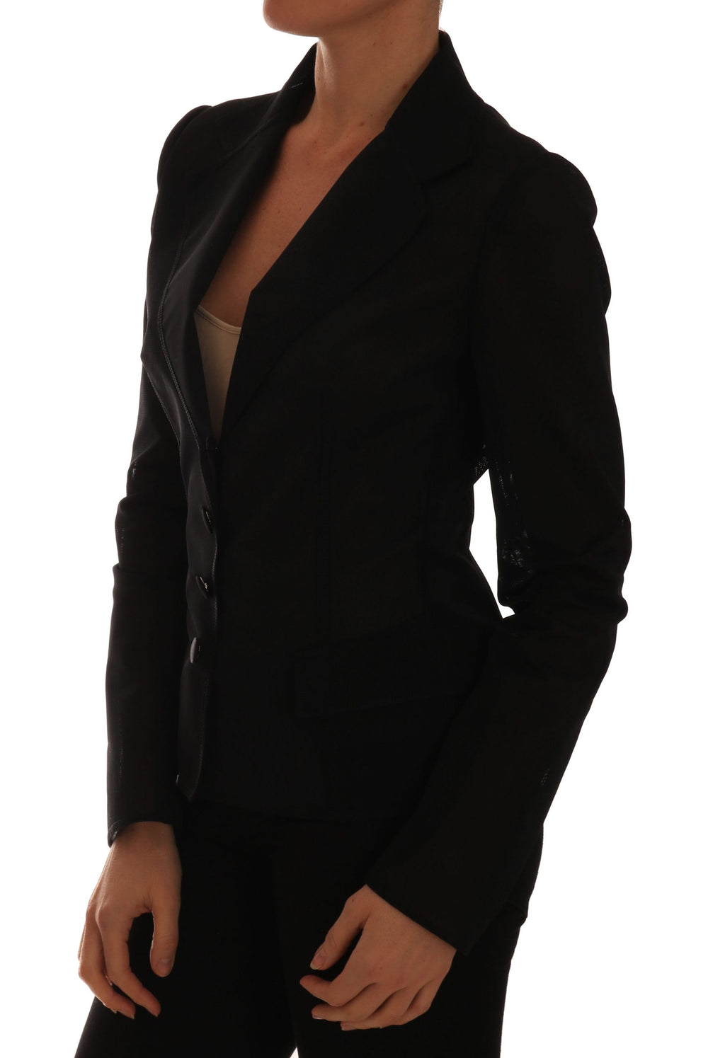 Dolce & Gabbana Black Nylon Mesh Blazer Jacket