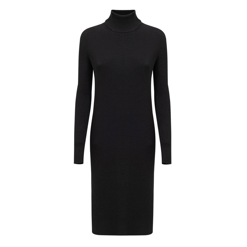 Bottega Veneta Langes Wollkleid in Schwarz