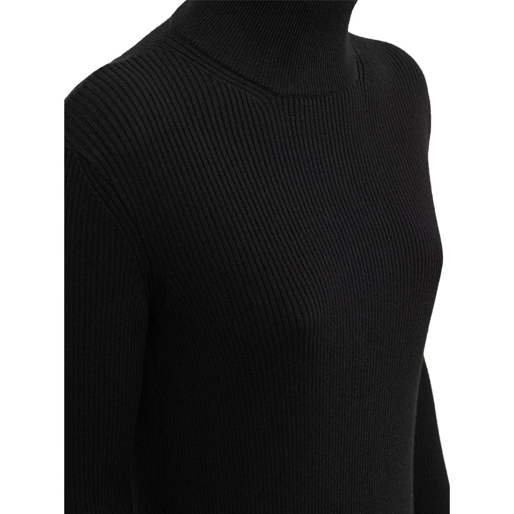 Bottega Veneta Langes Wollkleid in Schwarz