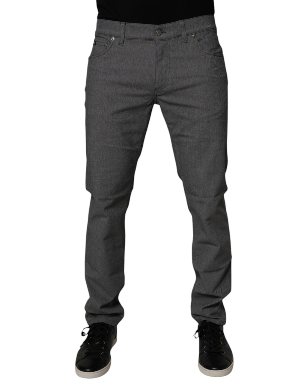 Dolce & Gabbana Grey Cotton-Blend Stretch Skinny Denim Jeans