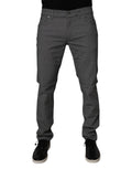 Dolce & Gabbana Grey Cotton-Blend Stretch Skinny Denim Jeans