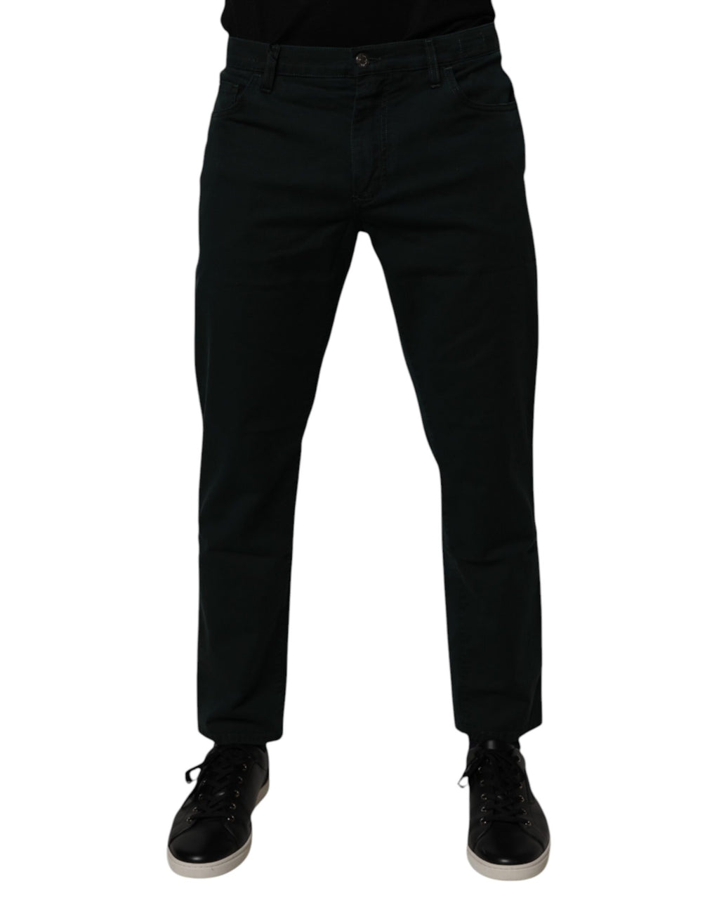Dolce & Gabbana Dark Green Cotton Loose Men's Denim Jeans