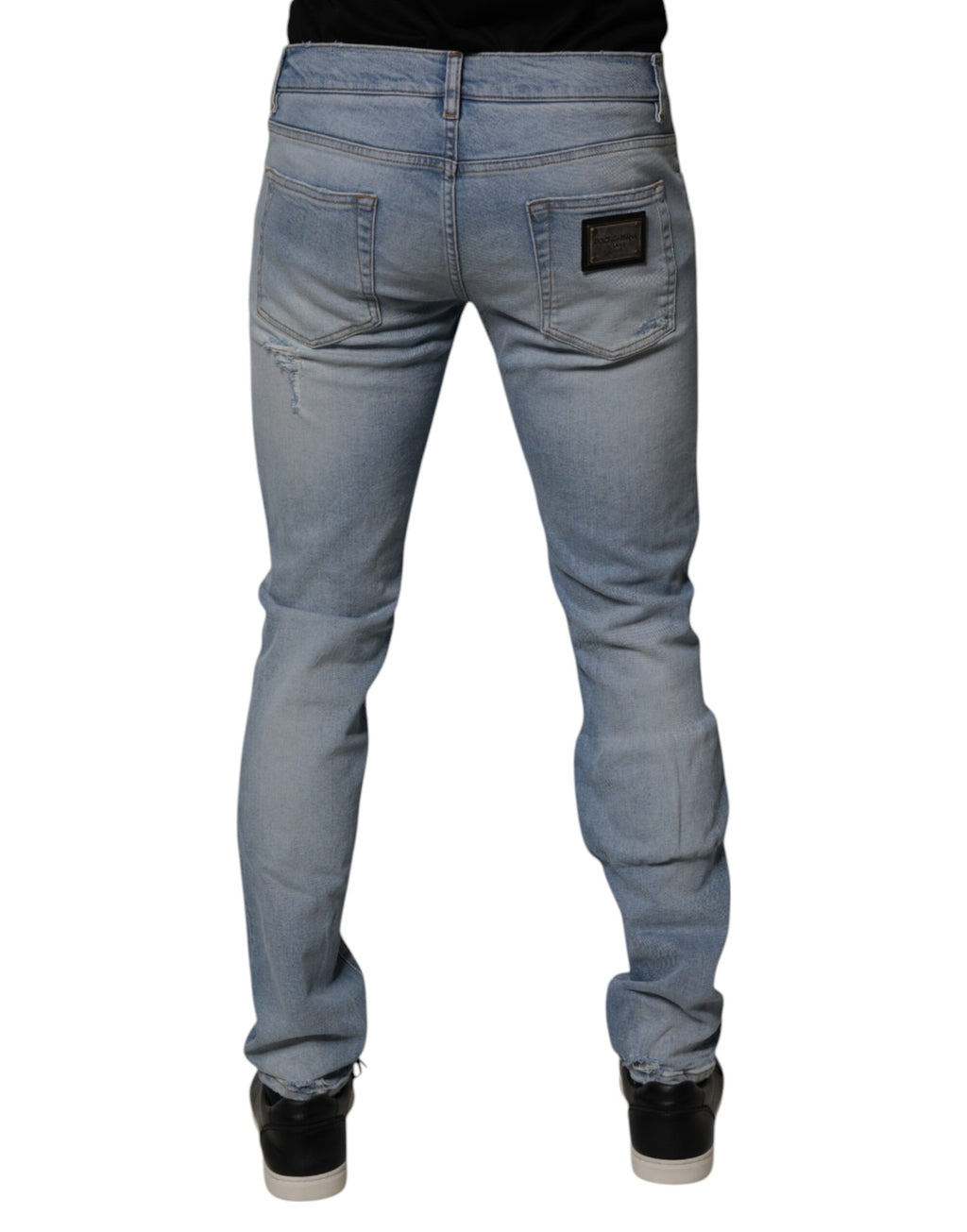 Dolce & Gabbana Blue Distressed Cotton Skinny Men's Denim Jeans