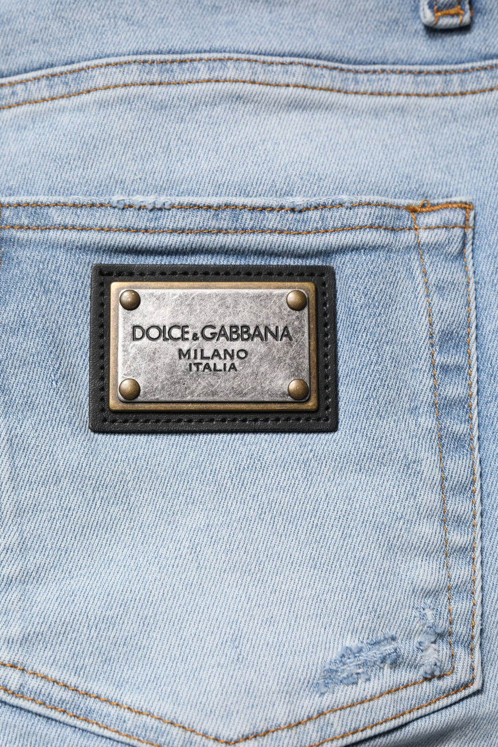 Dolce & Gabbana Blue Distressed Cotton Skinny Men's Denim Jeans