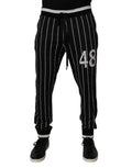 Dolce & Gabbana Black and White Striped Jogger Sweatpants