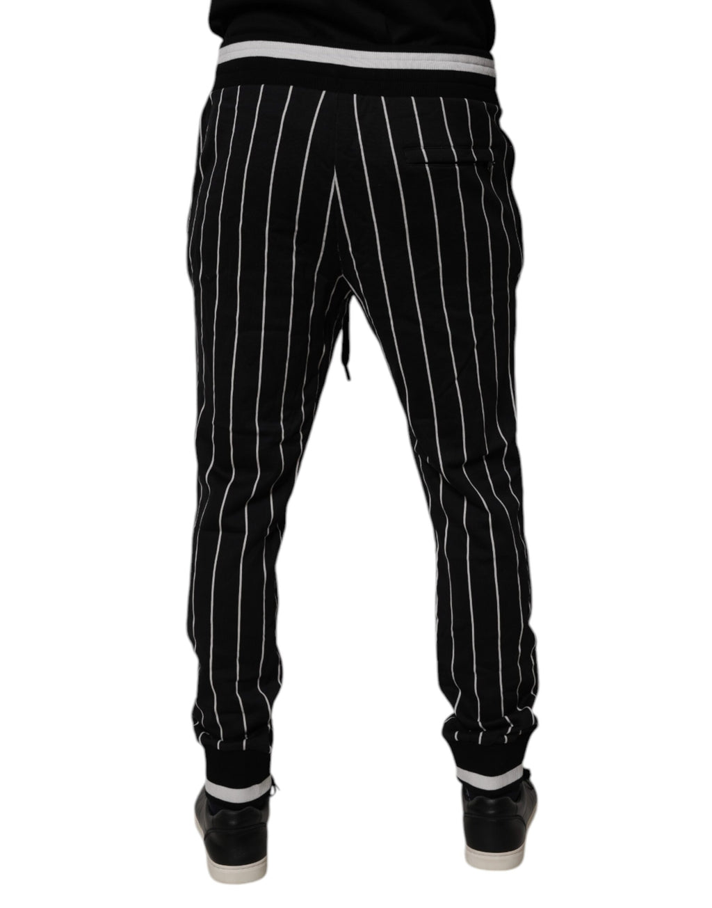 Dolce & Gabbana Black and White Striped Jogger Sweatpants