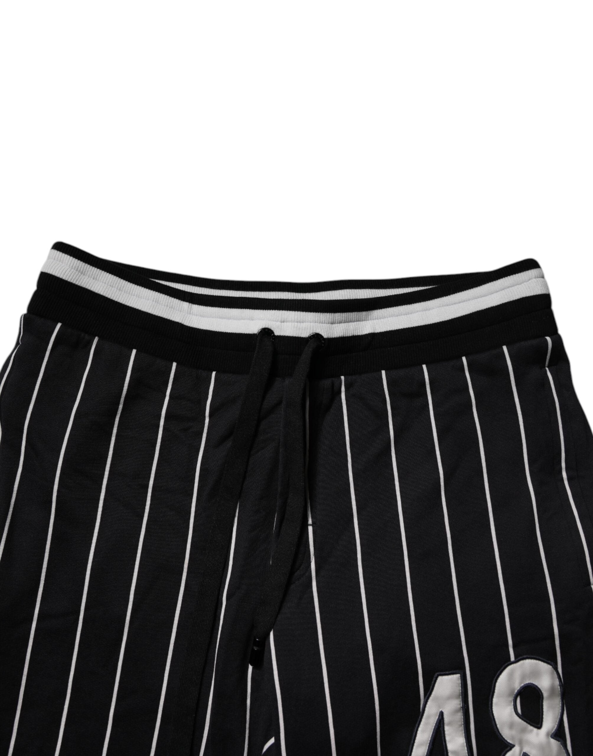 Dolce & Gabbana Black and White Striped Jogger Sweatpants
