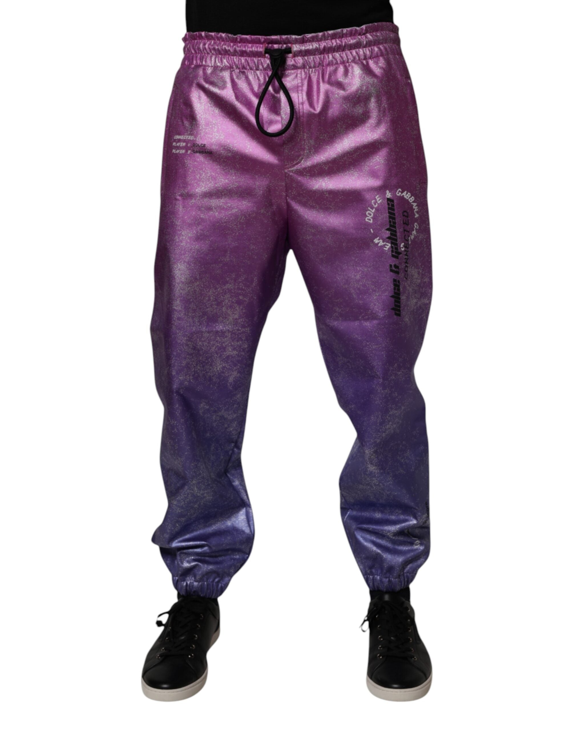 Dolce & Gabbana Pink Lilac Two-Tone Jogger Sweatpants